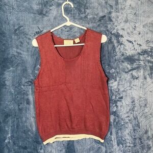 Vintage Field Manor 100% SILK Knitted Rust Sweater Vest Women's Size Large